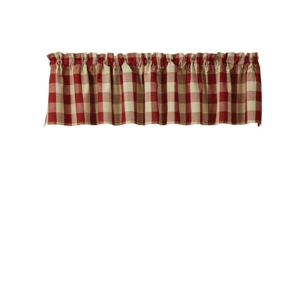Park Designs Buffalo Check Valance 14''L x 72''W - Garnet & Tan