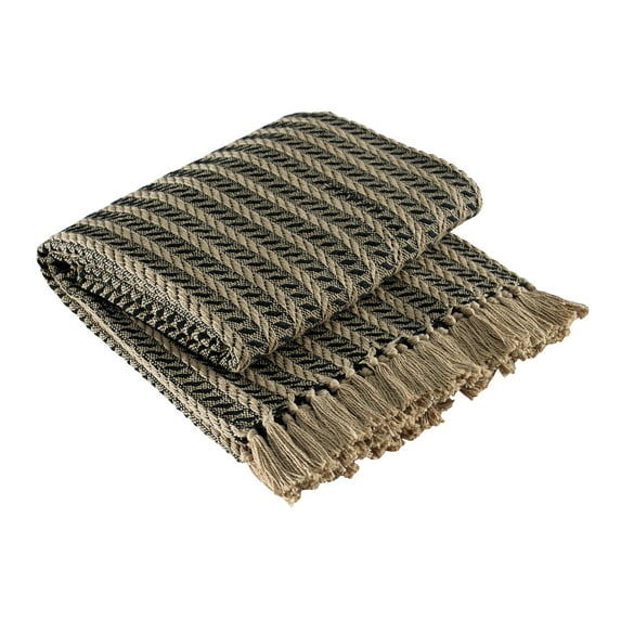 Park Designs Cable Throw Black & Tan