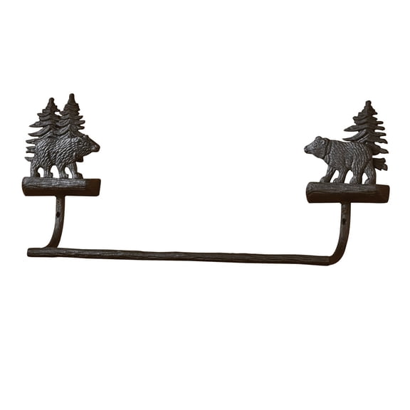 Park Designs Cast Black Bear Towel Bar - 16"