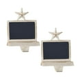 thumbnail image 1 of Park Designs Chalkboard Stocking Hanger White - Set of 2, 1 of 5
