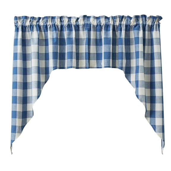 Park Designs China Blue Buffalo Check Swag 36"L