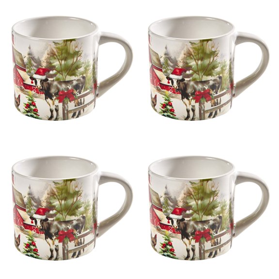 Park Designs Christmas At The Farm Mug Set Of 4