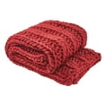 thumbnail image 1 of Park Designs Chunky Ribbed Knit Throw - Garnet, 1 of 3