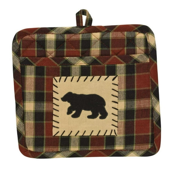 Park Designs Concord Black Bear Pocket Potholder Set of 2