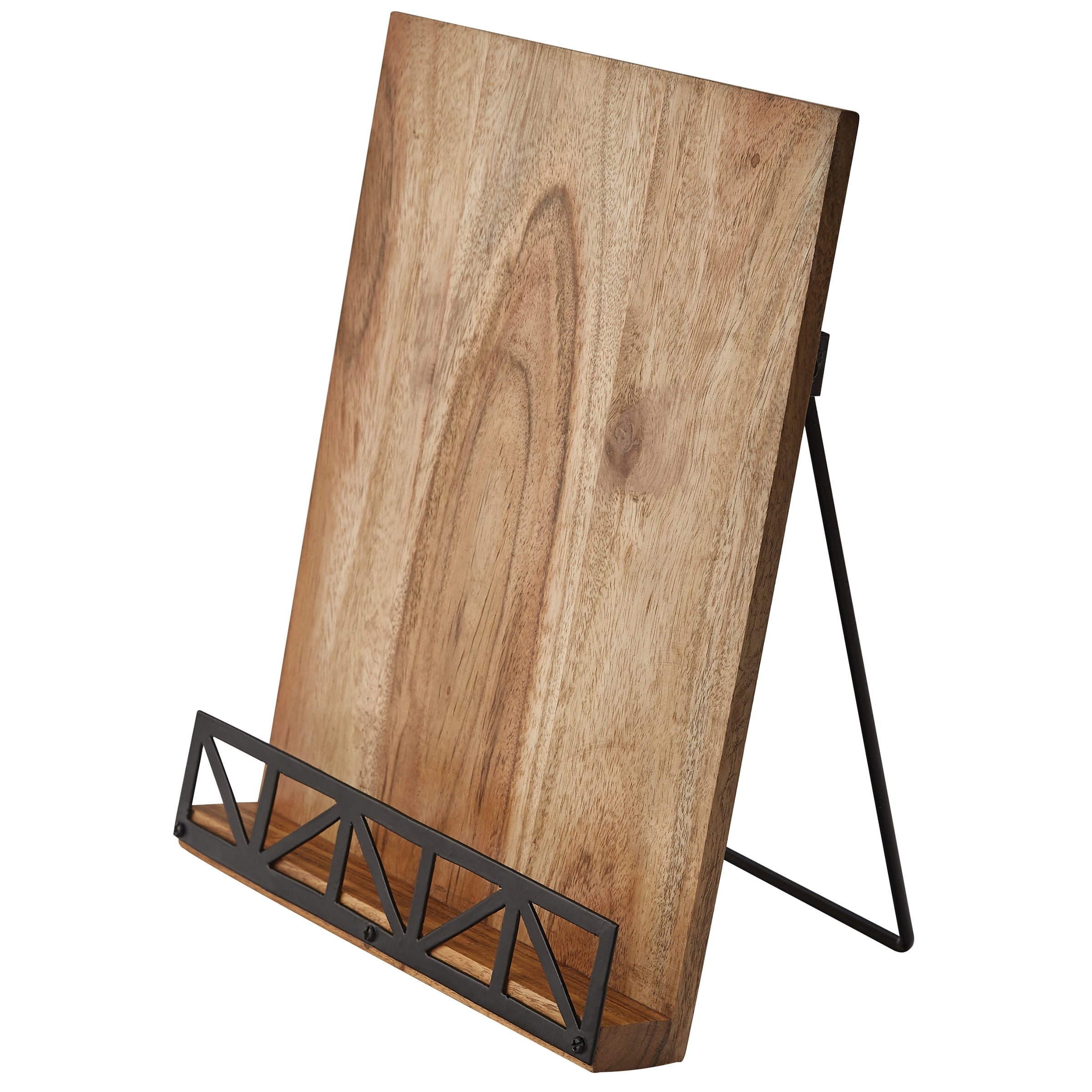 Natural Wood and Metal Cookbook Holder