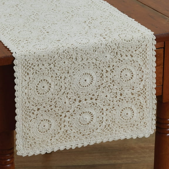 Park Designs Cream Lace Table Runner 13" x 36"L
