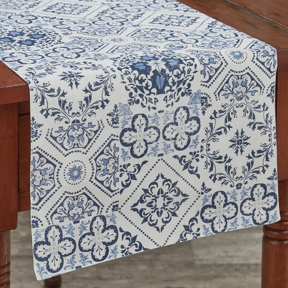 Park Designs Delft Tile Table Runner 14" x 72"