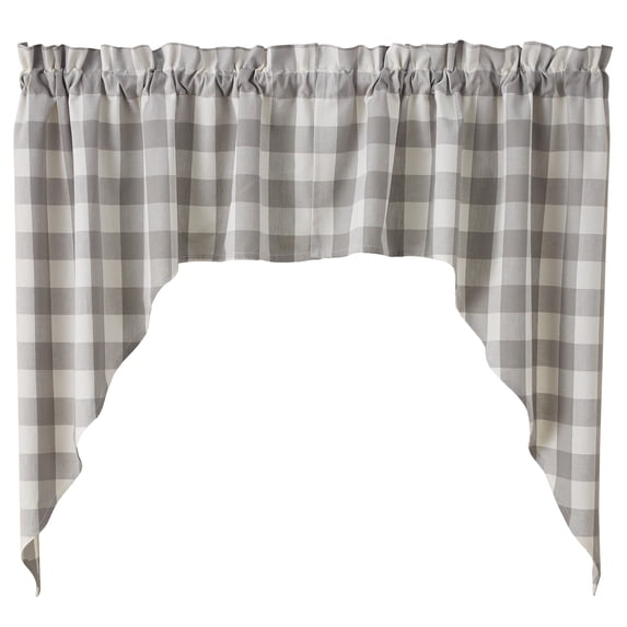 Park Designs Dove Buffalo Check Swag 36"L
