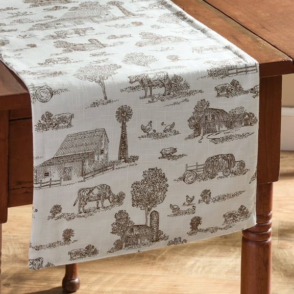 Park Designs Down On The Farm Toile Table Runner 13" X 36"