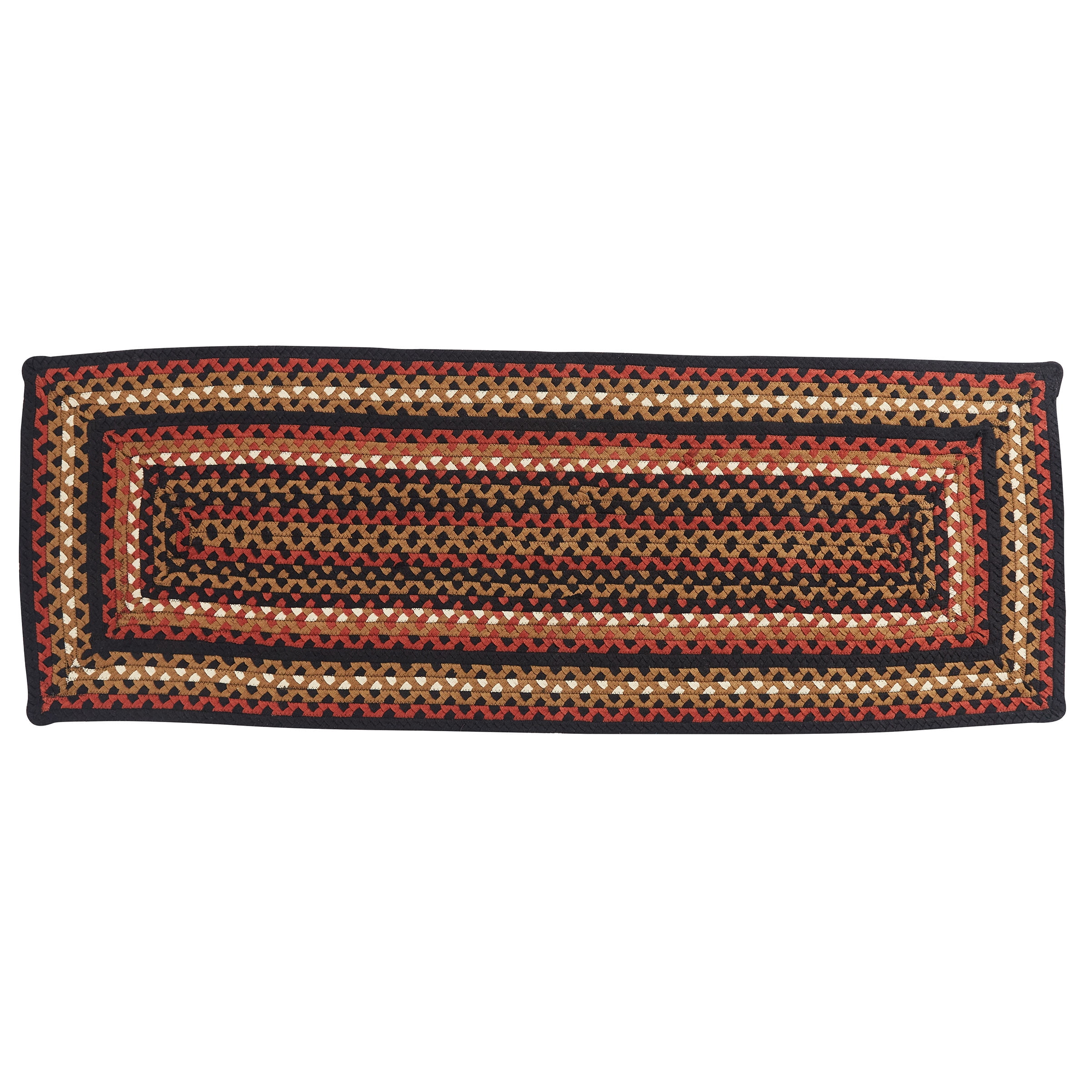 Park Designs Folk Art Braided Orange Rectangle Indoor Rug Runner 2' x 6'