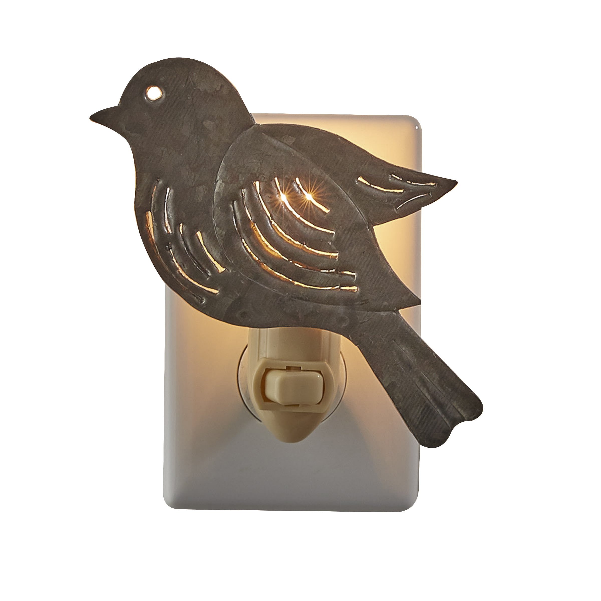 Galvanized Bird Metal Night Light for Kids