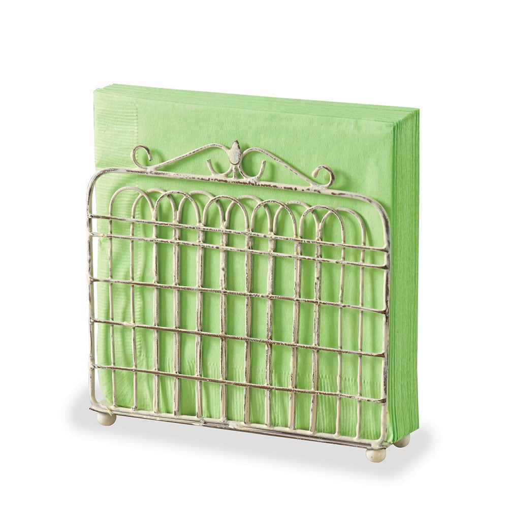 Cream Metal Garden Gate Napkin Holder