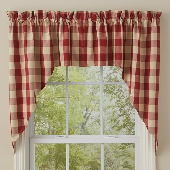 Park Designs Garnet Buffalo Check Swags 36"L