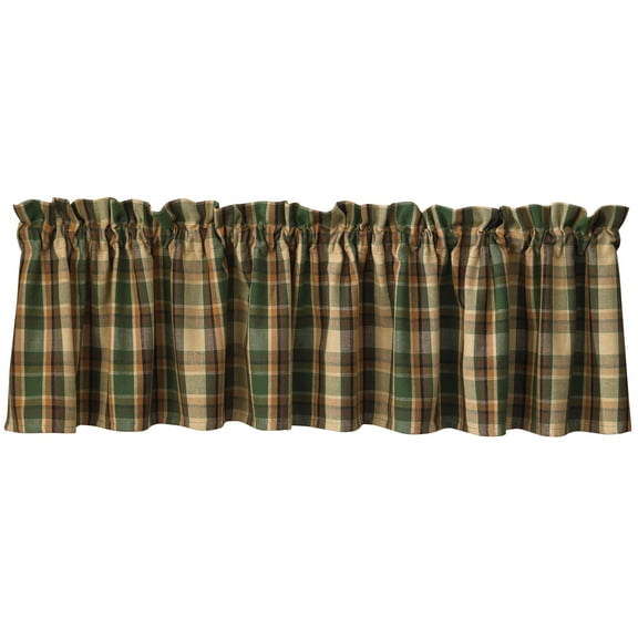 Park Designs Green and Brown Plaid Scotch Pine Valance 14"L