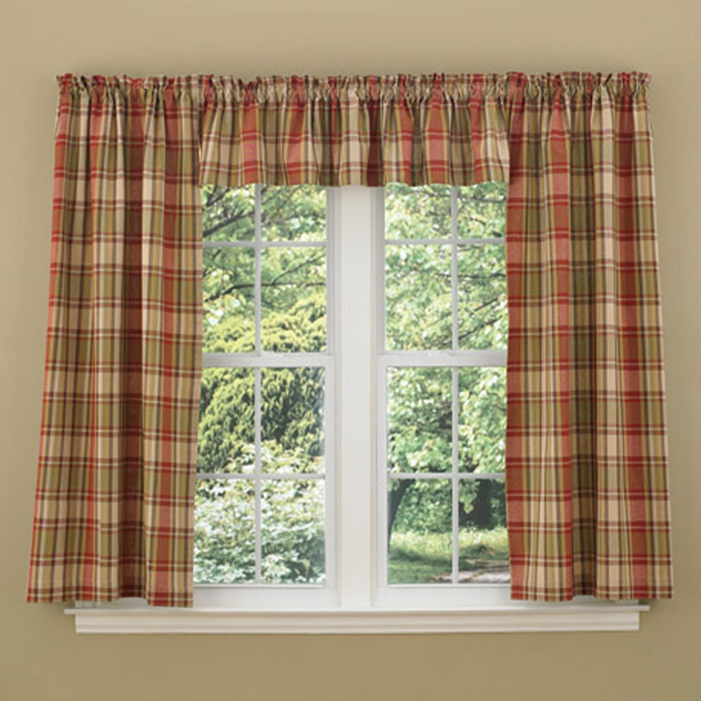 Park Designs Heartfelt Plaid Living Room Curtains, Farmhouse Bedroom ...