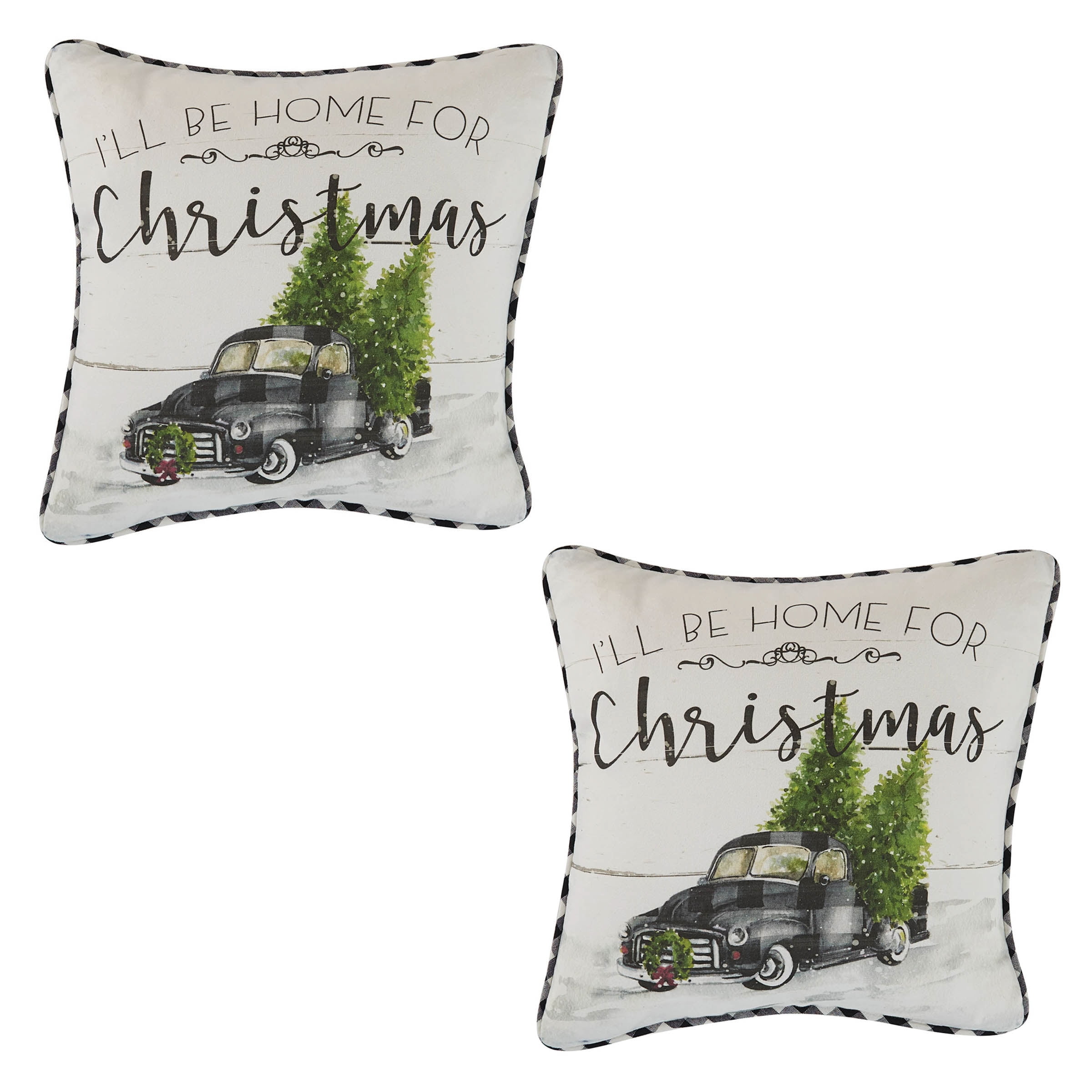 I'll Be Home for Christmas Polyester Euro Pillow Covers
