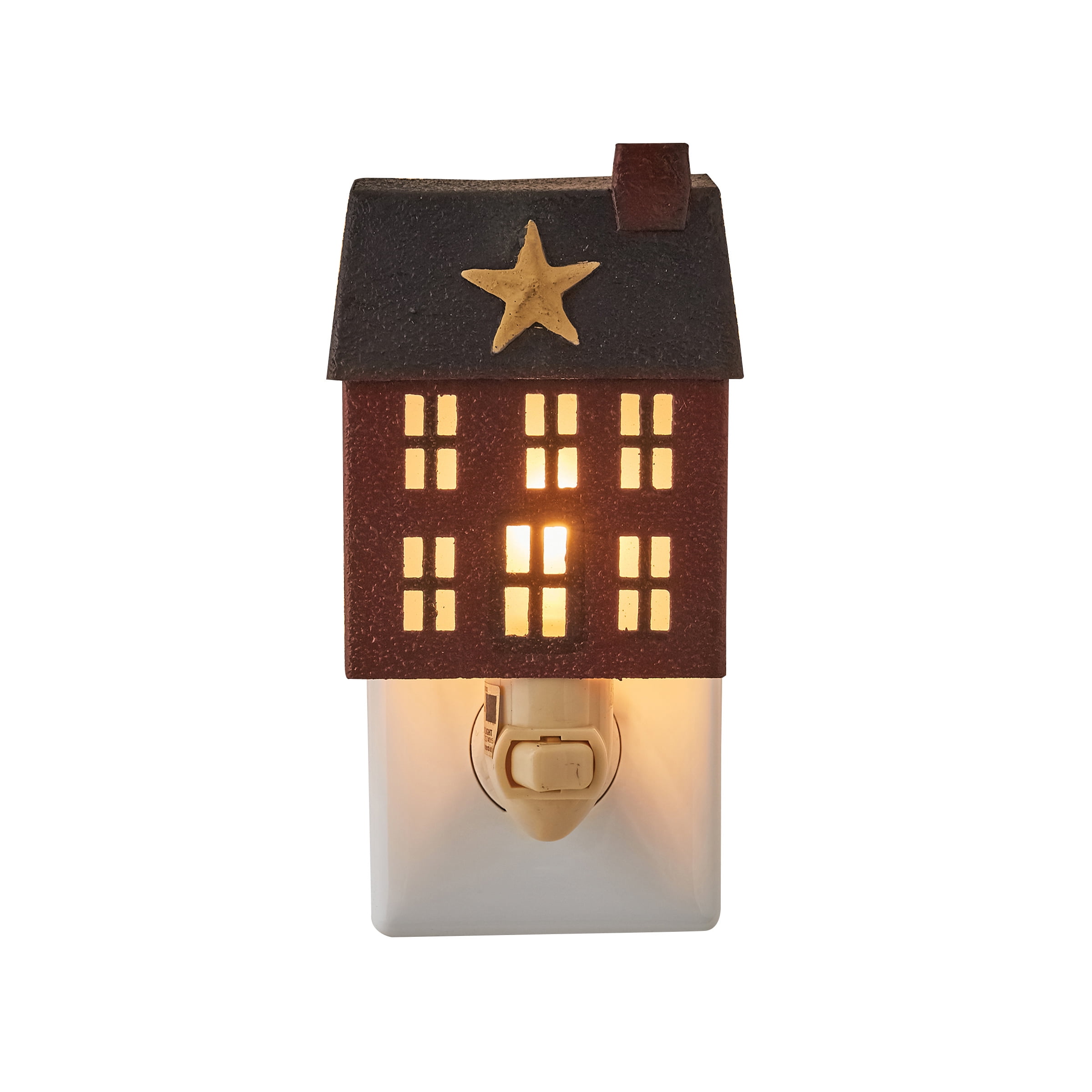 Rustic Red and Black House Night Light