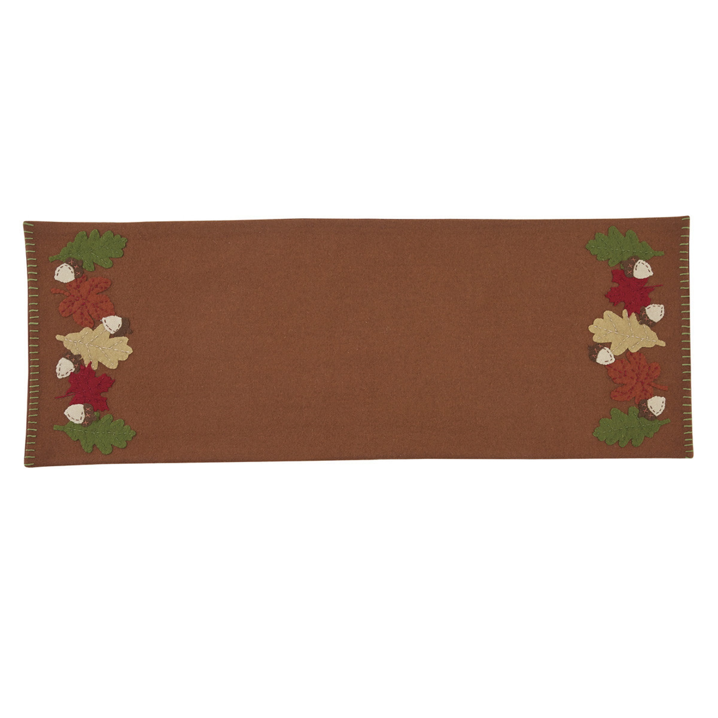Park Designs Leaves Felt Table Runner 36'' L Brown