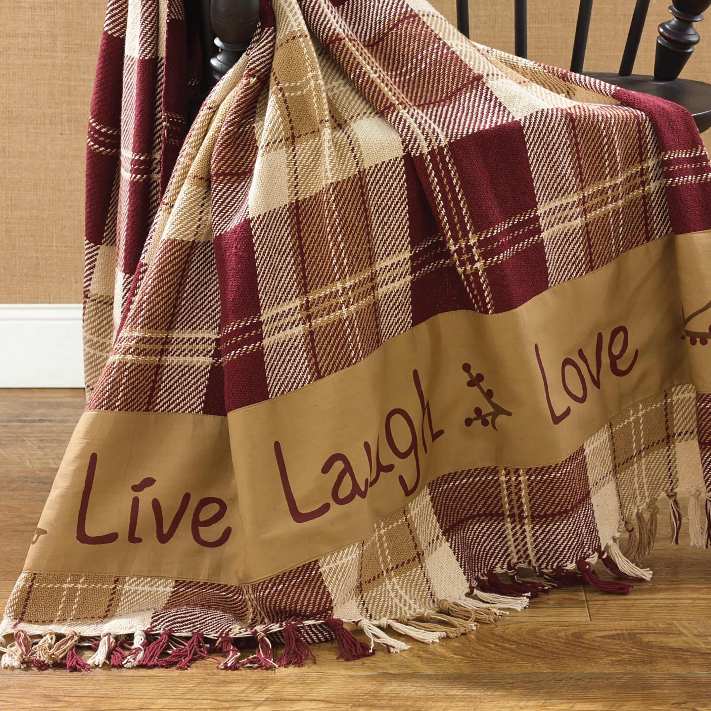 Park Designs Live Laugh Love Throw 60''L Red