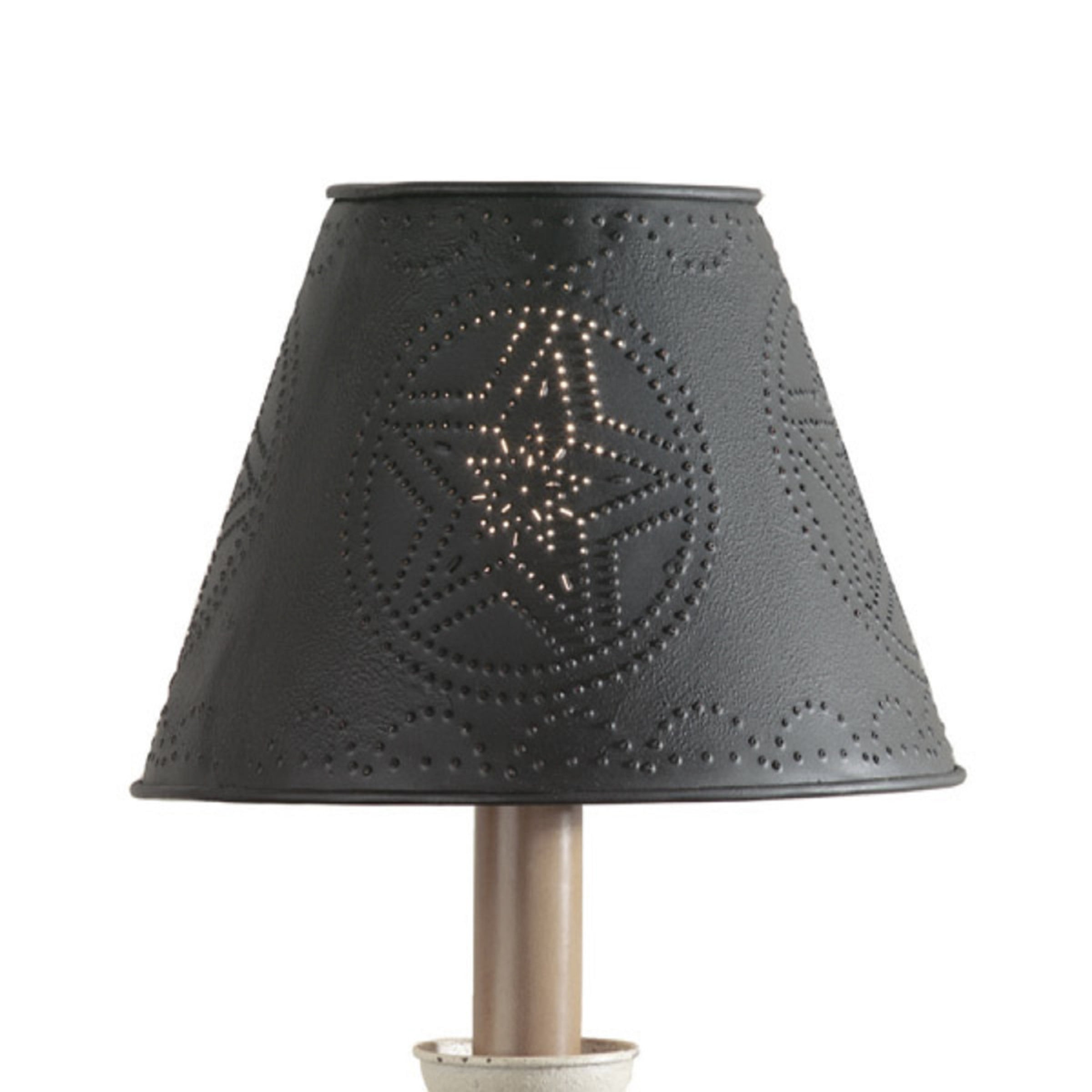 Black Iron Star Punched Empire Lamp Shade - 12"