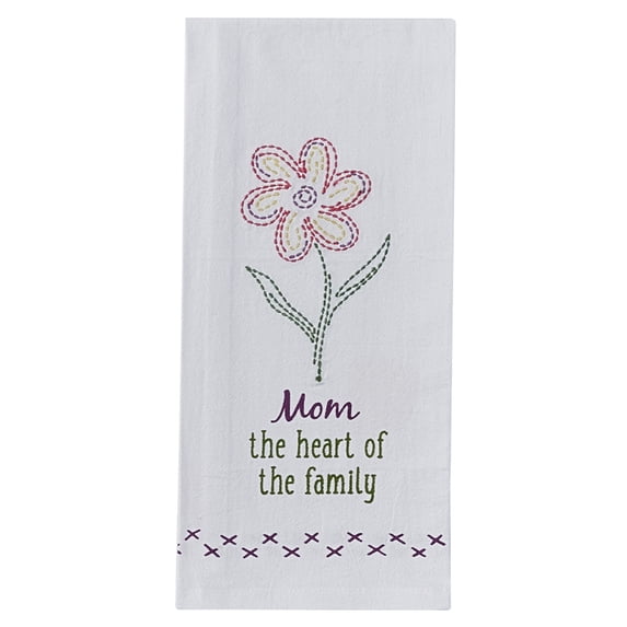 Park Designs Mom The Heart Embroidered Dishtowel
