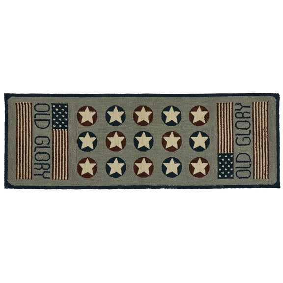 Park Designs Old Glory Hooked Rug Runner 2' X 6'