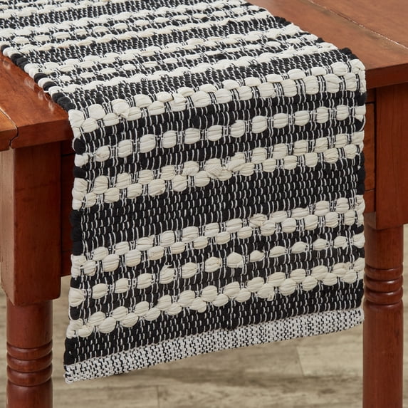 Park Designs Onyx And Ivory Chindi Table Runner 13" X 54"