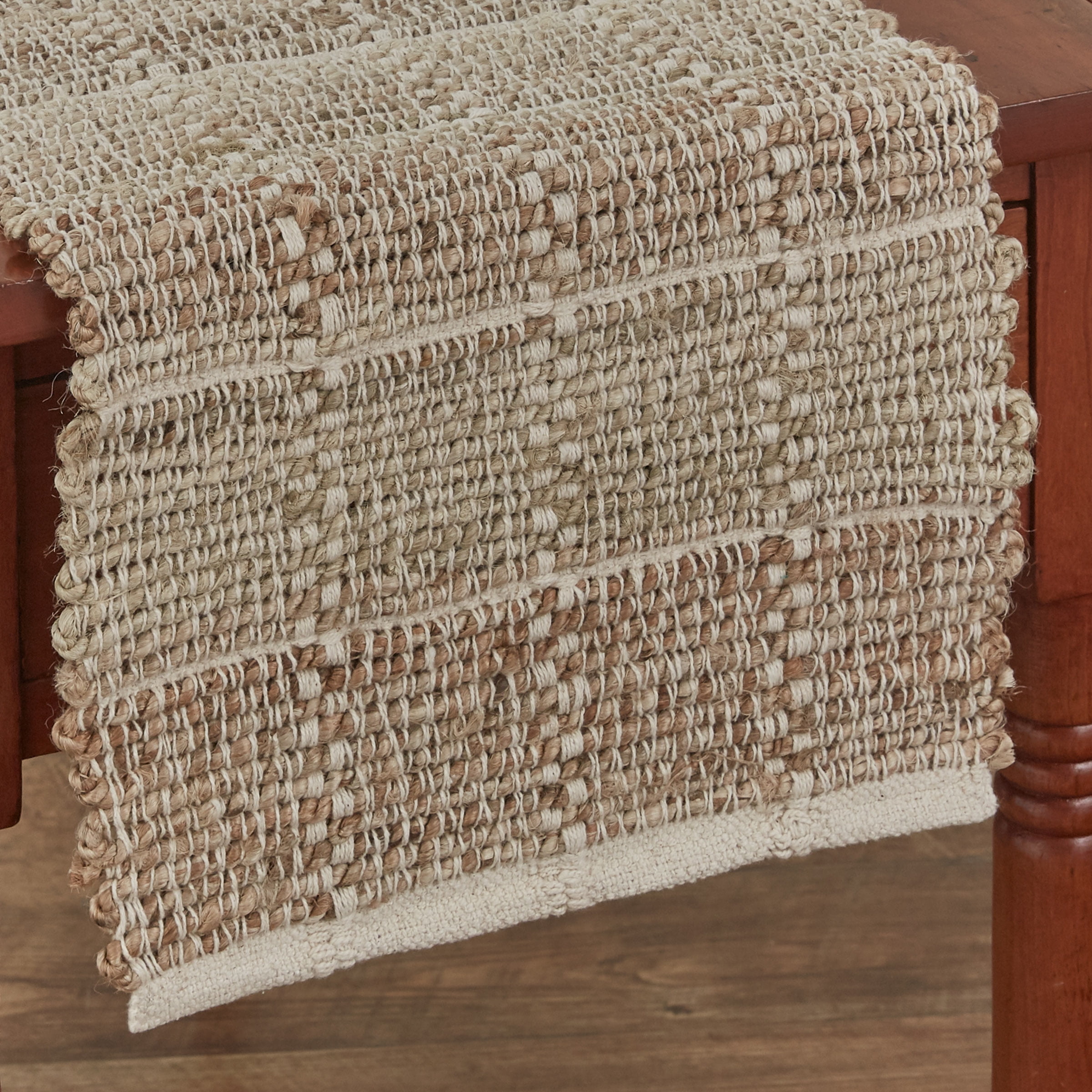 Beige Natural Jute Chindi Table Runner 13" x 36"