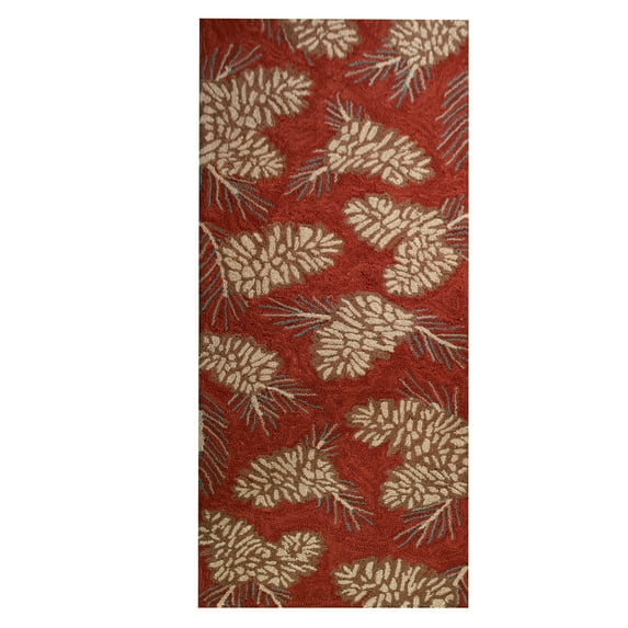 Park Designs Pinecone Hooked Indoor Rug Runner 2'x6'