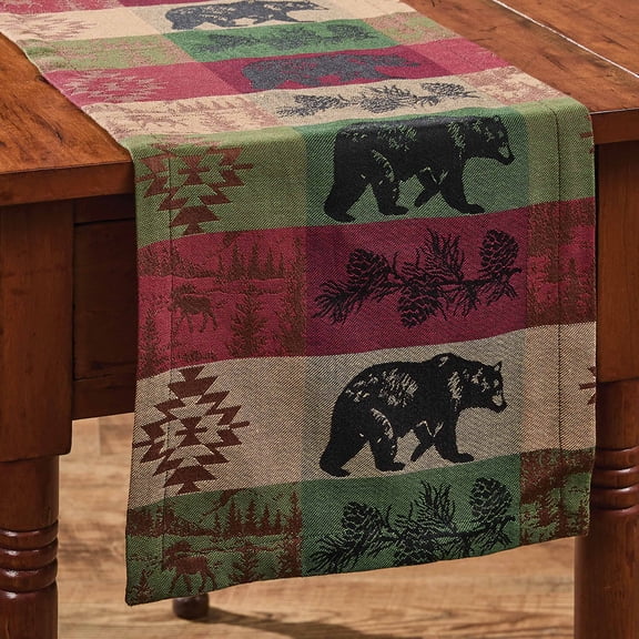 Park Designs Pinecones And Trees Jacquard Multicolored Table Runner 13" x 54"