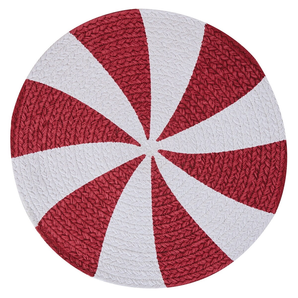 Split P Split P Peppermint Candy Braid Placemat 15" Dia Set Of 4