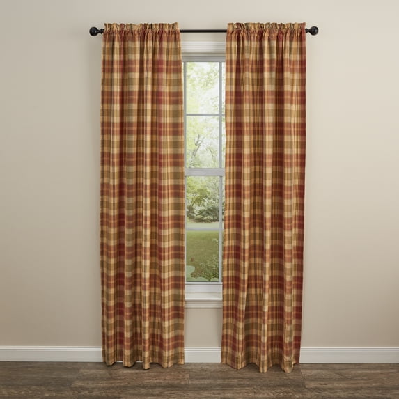 Park Designs Red Saffron Lined Panel Pair 84"L