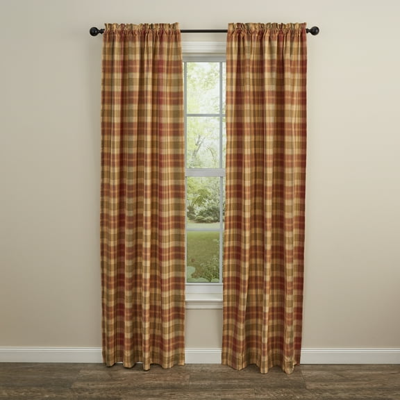 Park Designs Red Saffron Lined Panel Pair 84"L