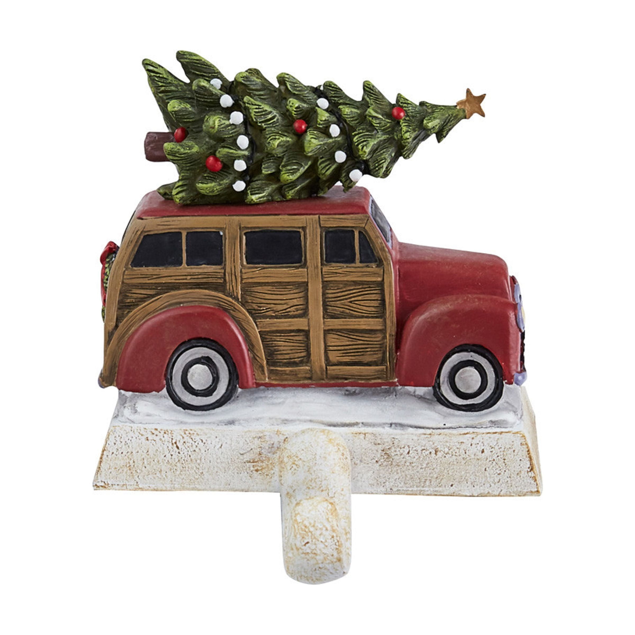 Vintage Red Woody Wagon Christmas Stocking Hanger