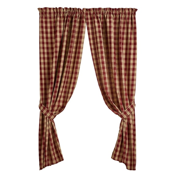 Park Designs Red York Unlined Panel Pair 63"L