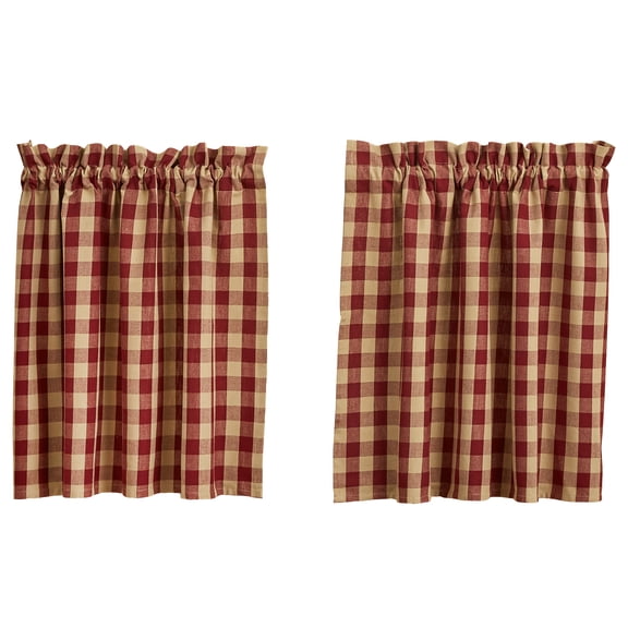 Park Designs Red York Window Tiers 24x72