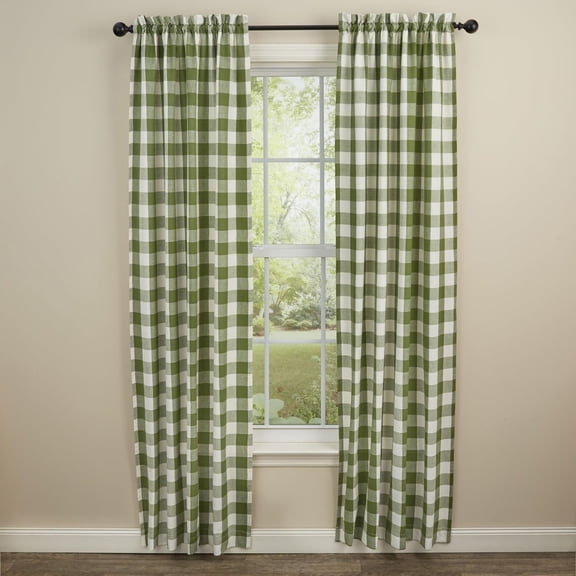 Park Designs Sage Buffalo Check Lined Panels 72'' X 84''