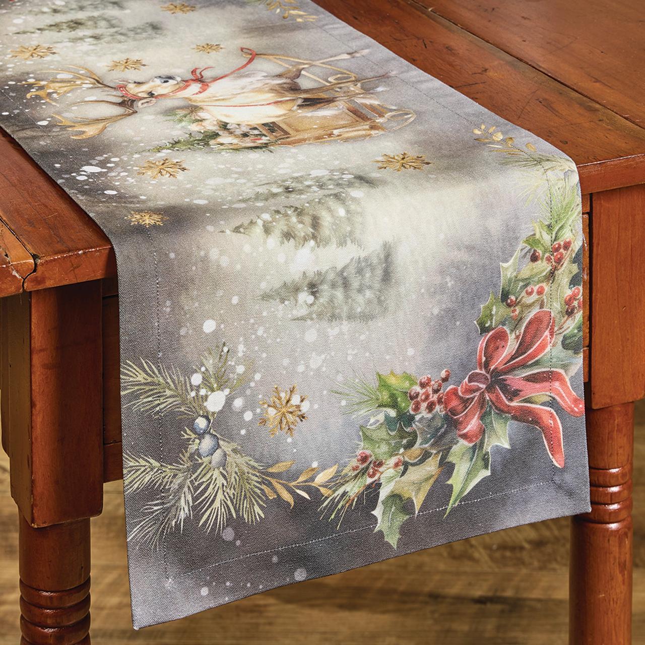 Snow Table Runner Park Designs Snow Globe Reindeer Table Runner 13