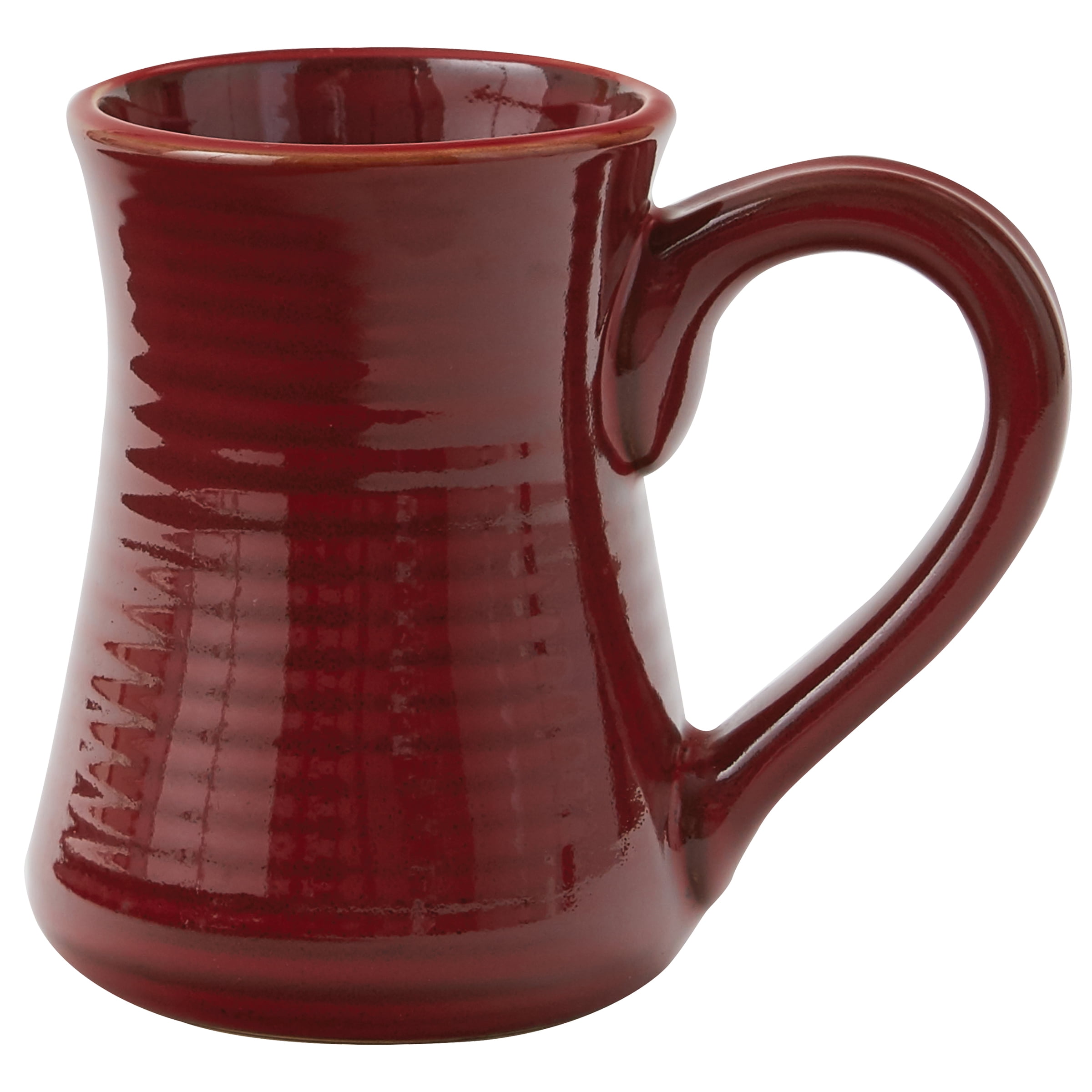 Aspen Ribbed Red Ceramic Mug Set of 4
