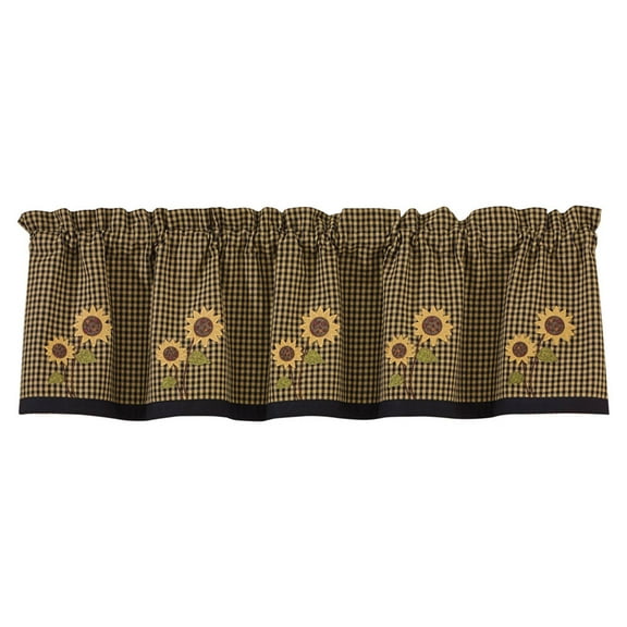 Park Designs Sunflower Check Lined Valance