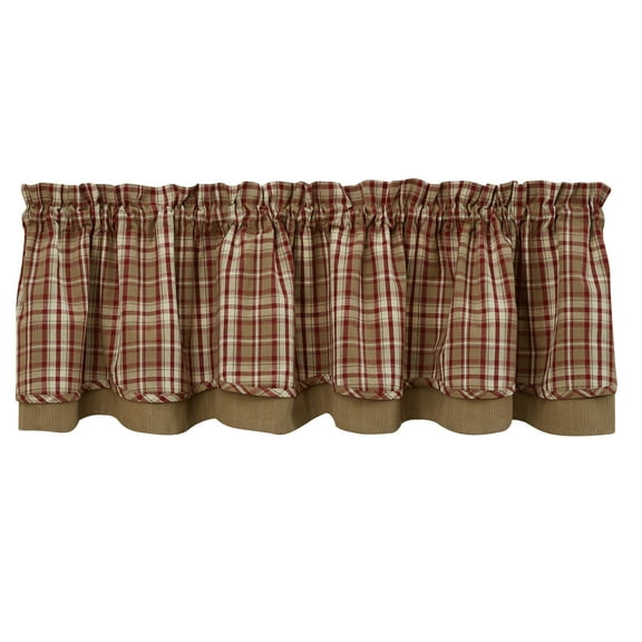 Park Designs Tan Cumberland Lined Layered Valance 16" L