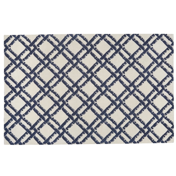 Park Designs Bamboo Trellis Blue Indoor Rug 4' x 6'