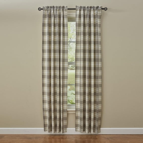 Park Designs Weathered Oak Plaid Lined Panels 72'' x 84"