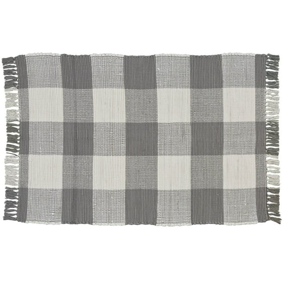 Park Designs Wicklow Check Rag Rug 3X5 Dove