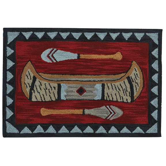 Park Designs Wilderness Canoe Hooked Indoor Rug 2' x 3'