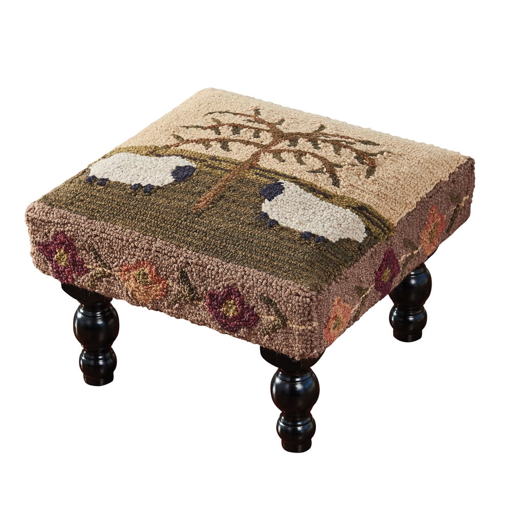 Park Designs Willow And Sheep Hooked Stool