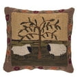 thumbnail image 1 of Park Designs Willow & Sheep hooked 18 Pillow Cover, 1 of 5