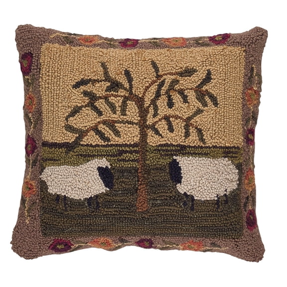 Park Designs Willow & Sheep hooked 18 Pillow Cover