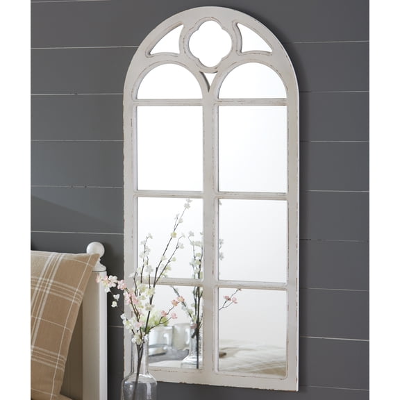 Park Designs Wood Window Mirror Distressed White 47"H