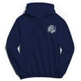 thumbnail image 1 of Park Fields Blue Hill Devils White Logo 1961 Graphic Navy Men's Cotton Pullover Hoodie, 1 of 1